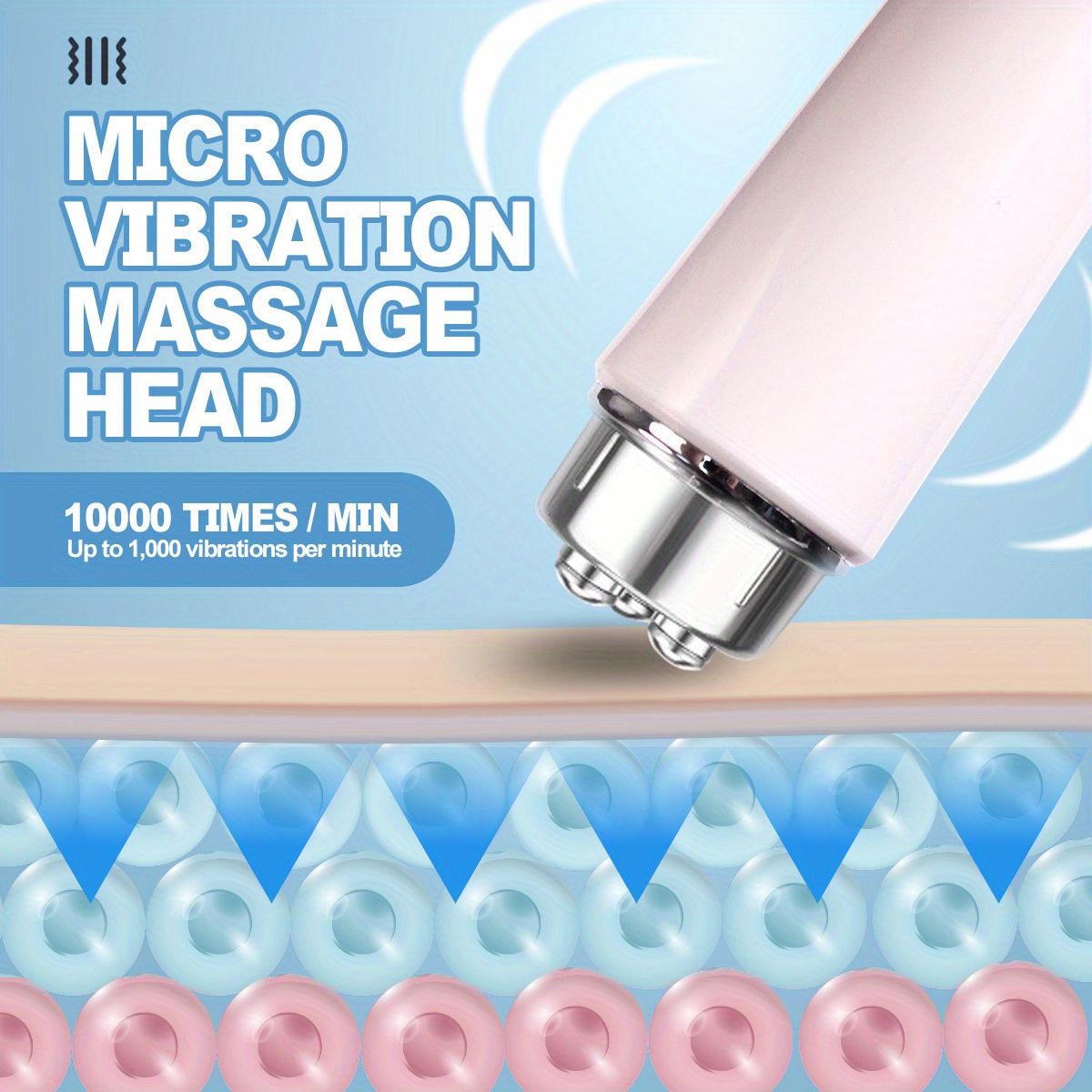 Masažer za oči/lice, olakšava crne kuke, otklanja vrećice pod očima, umiruje koži lica, prenosiv, rođendanski ili božićni poklon za prijatelje, dolazi sa četiri različita glava za masažu