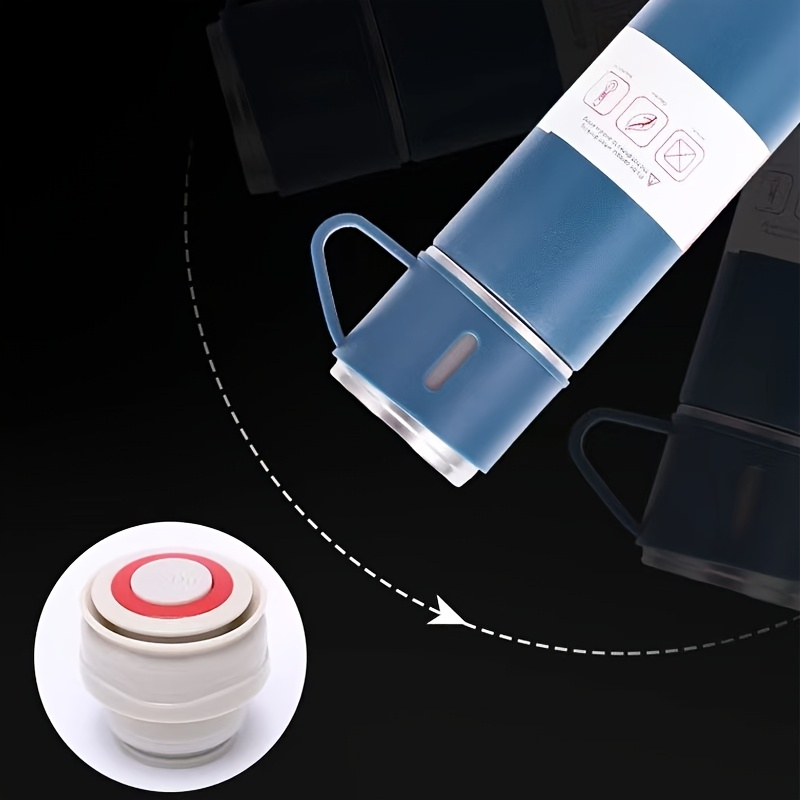 Set termos boca od nerđajućeg čelika 500ml | Održava temperaturu čaja i kafe savršenom, prenosiva, idealna za profesionalce - Sadrži 1 termos i 3 poklopca, mat završnica