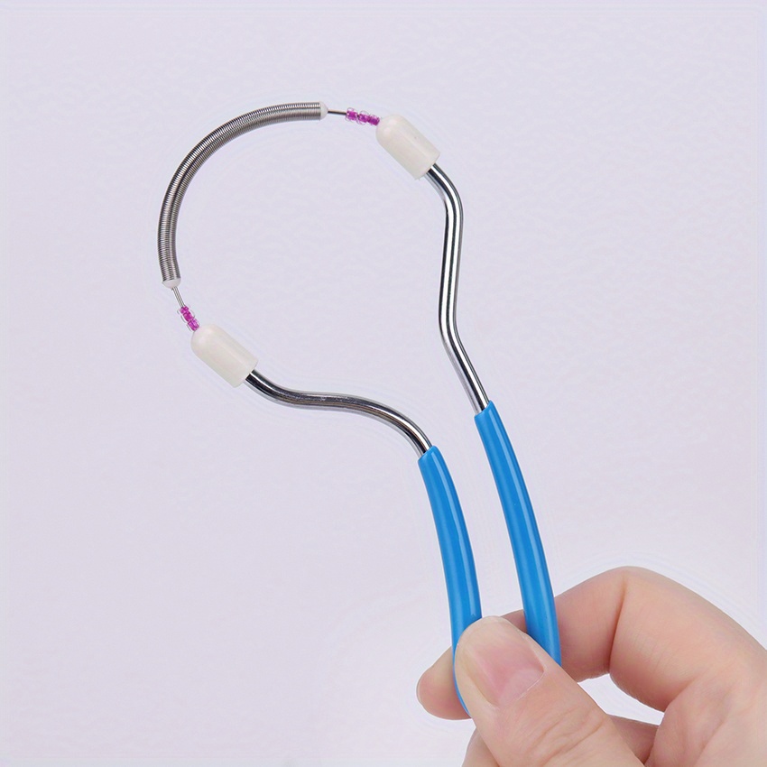 Prenosivi ručni uređaj za uklanjanje dlačica sa lica bez boli, sa oprugom, pogodan za područja poput usana i obrva.