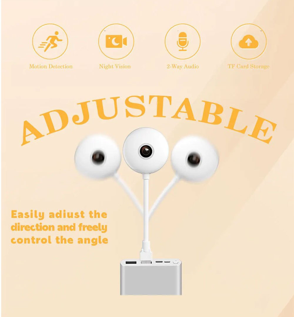 Tuya USB Sijalica za Unutrašnju Upotrebu Mini Wifi 3MP Mala Kamera sa Cloud Skladištem Kompatibilna sa Smart Life Home Plug And Play