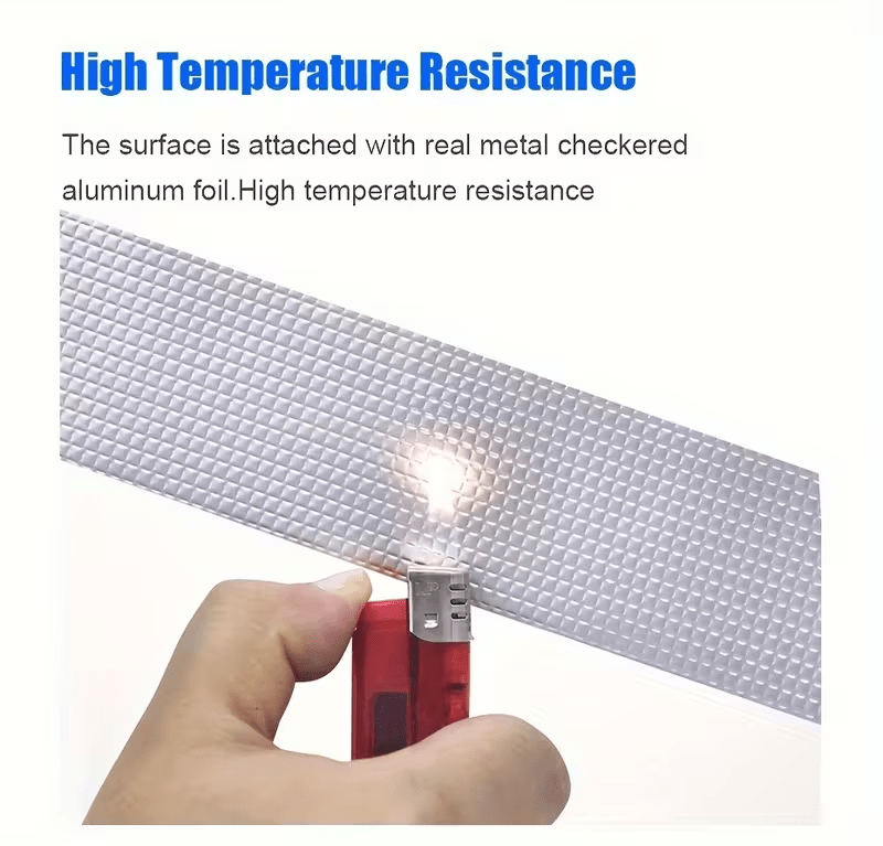 1 Rola Vodootpornog Aluminijumskog Traka za Teške Uslove - Otpornost na Toplotu i Brzo Zaptivanje, Pogodno za Cevi, Krov, Zidove, Popravke Bazena - Unutrašnja/Spoljašnja Zaštita od Curenja i Rđe za Plastične Površine, Popravka Curenja, Otpornost na Toplotu (Kompatibilno sa Plastikom)