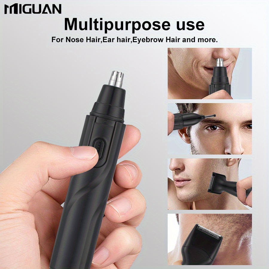 Električni trimer za dlake u nosu i na usima, bezbolan – efikasno sredstvo sa funkcijom oblikovanja brava/lice, 1 AA baterija (baterije nisu priložene), idealan poklon