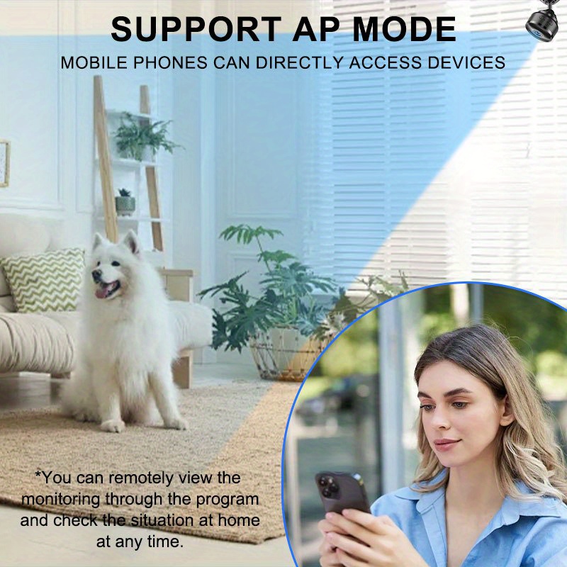 1 Nadograđena verzija - Pametni WiFi nadzor, 2.4G WiFi bebi monitor za gledanje u realnom vremenu, kapacitet baterije 300mAh za kućnu sigurnost, širokougaoni daljinski mrežni nadzor - Čuva svaki trenutak vašeg života