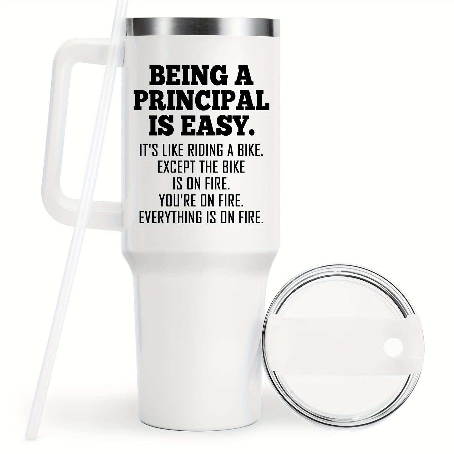 1 kom. Smiješna čaša za čaj sa poklopcem i slamkom - 40oz dvostruko izolovana šolja za kafu, čaša od nerđajućeg čelika sa poklopcem otpornim na prolijevanje i ugrađenom slamkom, čaša za topla/hladna pića za kancelariju, školu, teretanu - Rođendanski, Božićni pokloni za učitelje, direktore, kolege, roditelje - Smiješan školski tematski poklon, kancelarijski pribor za piće, humoristički pribor za piće, izdržljivi pribor za piće, šolja za kafu sa avionom, vintage, inženjerska šolja/poklon dodatak