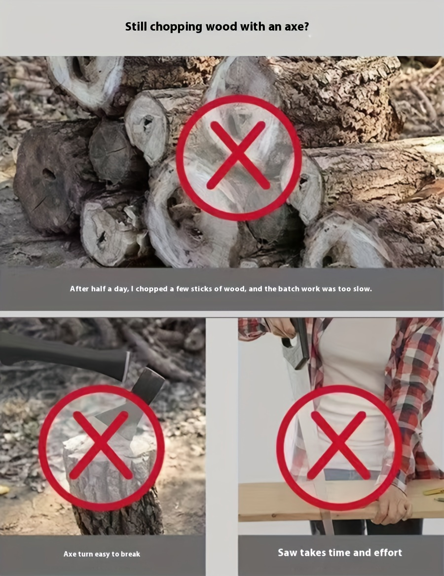 1 kom, 32/34mm - Alat za lako cepanje drveta sa nastavkom za bušilicu, dolazi sa okruglim i šesterokutnim drškama, lako cepa drvo, pogodan za negu travnjaka i obradu drveta