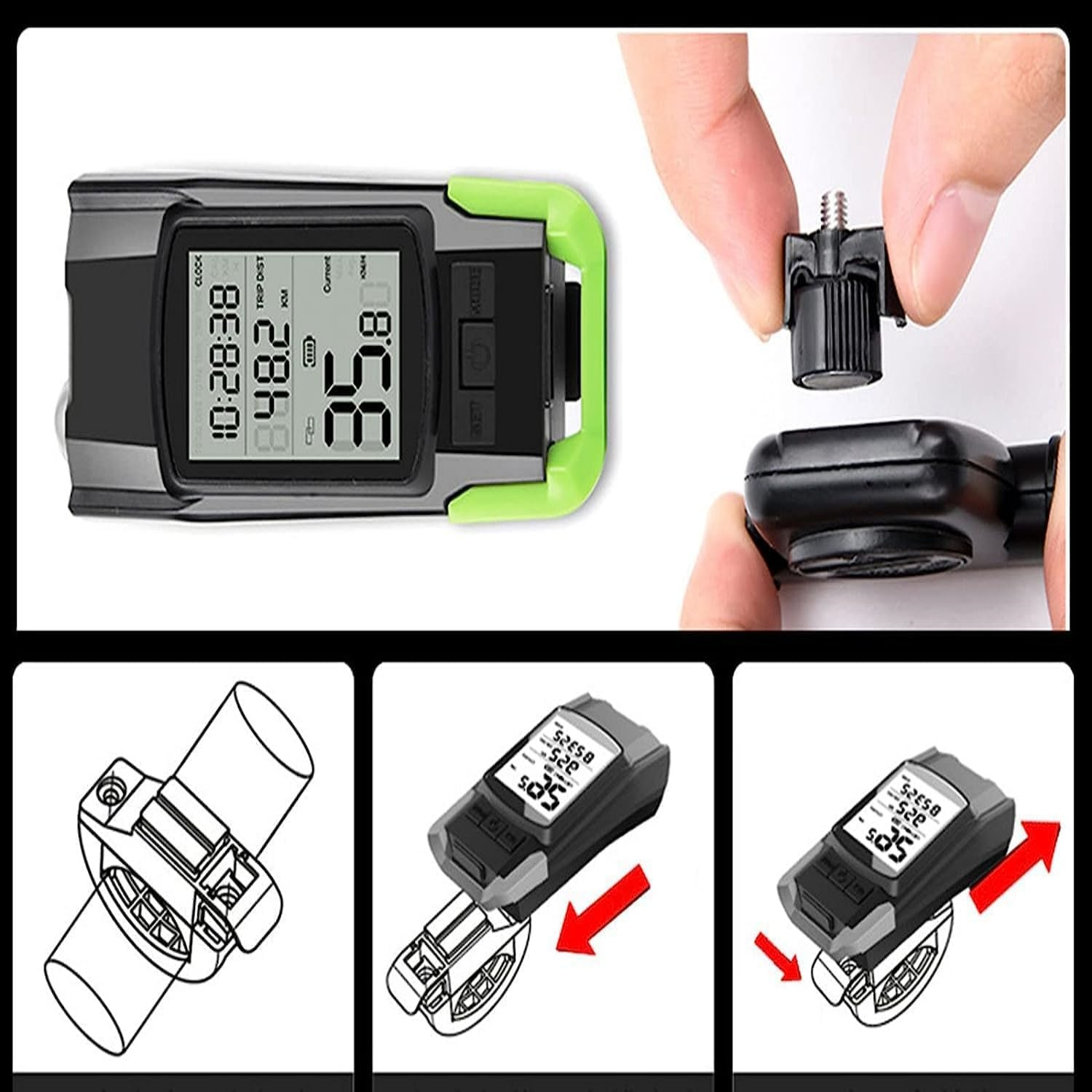 USB-Punjiva Biciklistička Svetiljka sa Brzinomjerom, Odometrom i Zvonom - USB-Prednja Svetiljka za Noćnu Vožnju, 4 Režima Osvetljenja, Biciklistička Svetiljka sa Meračem Brzine i Odometrom