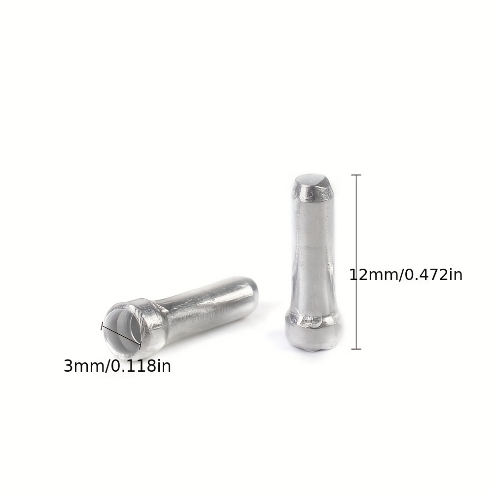 50 komada aluminijumske legure završnih kapica za kablove bicikla - izdržljivi štitnici žice kočnica i menjače, srebrne boje – neophodni dodaci u voznju