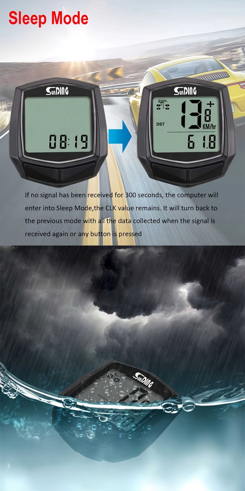 1 kom Janet Skiffer Biciklistički kompjuter sa žicom, digitalni MTB brzinomjer/odometar sa LCD ekranom, multifunkcionalni biciklistički kompjuter, pogodan za brzinomjer, odometar, - (Kompatibilan sa MTB dodatcima)