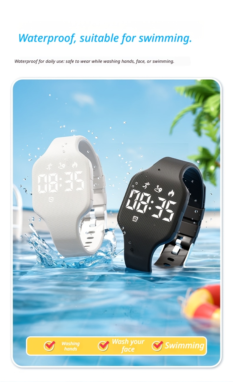 Najnoviji kvadratni multifunkcionalni sportski sat 2026, lagani dizajn, produženi vek baterije, USB punjenje, brojač koraka, vibracioni alarm, praćenje kalorija, merenje udaljenosti, idealan za outdoor sportove i biciklizam