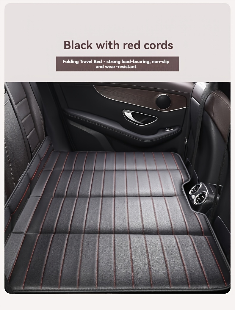 Jedan komad sklopivog dušeka za zadnje sedište automobila, praktičan krevet za putovanja, navlaka za auto sedište za pse, kompatibilan sa većinom vozila uključujući automobile, SUV vozila i kamione, sa konkavnim dizajnom pogodnim za kampovanje i putovanja