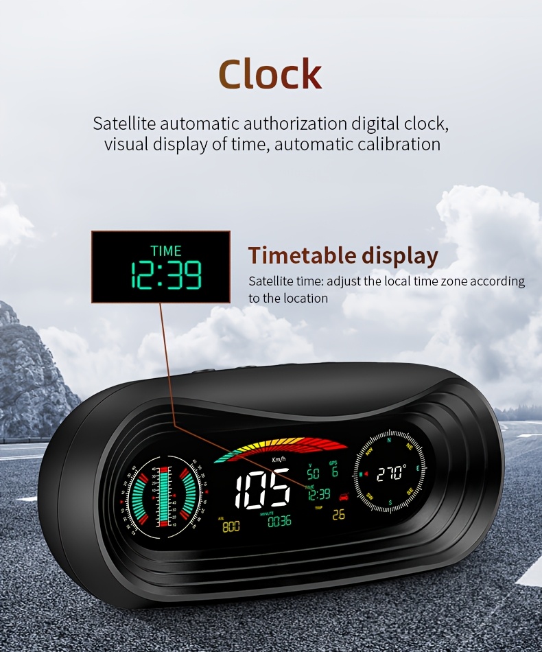 Novi automobilski elektronski kompas GPS Head-Up HUD displej, upozorenje na umor, brzinomjer, visinomjer, satelitsko pozicioniranje, kompas višefunkcionalni digitalni precizni displej, potpuno automatski satelitski signalni podaci, kul off-road modifikacija