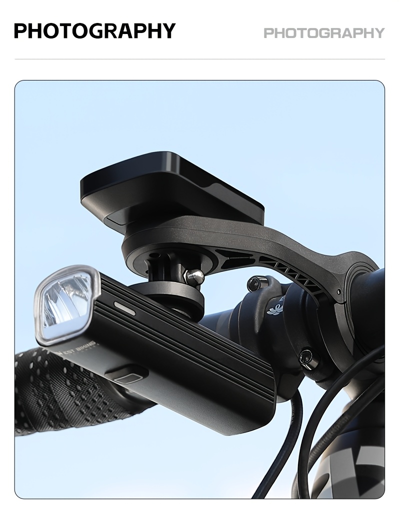 WEST BIKING 2-u-1 Držač za biciklistički kompjuter i far | Izdržljivi najlonski produžni nosač, integrisan, dodaci za biciklizam, bez baterije