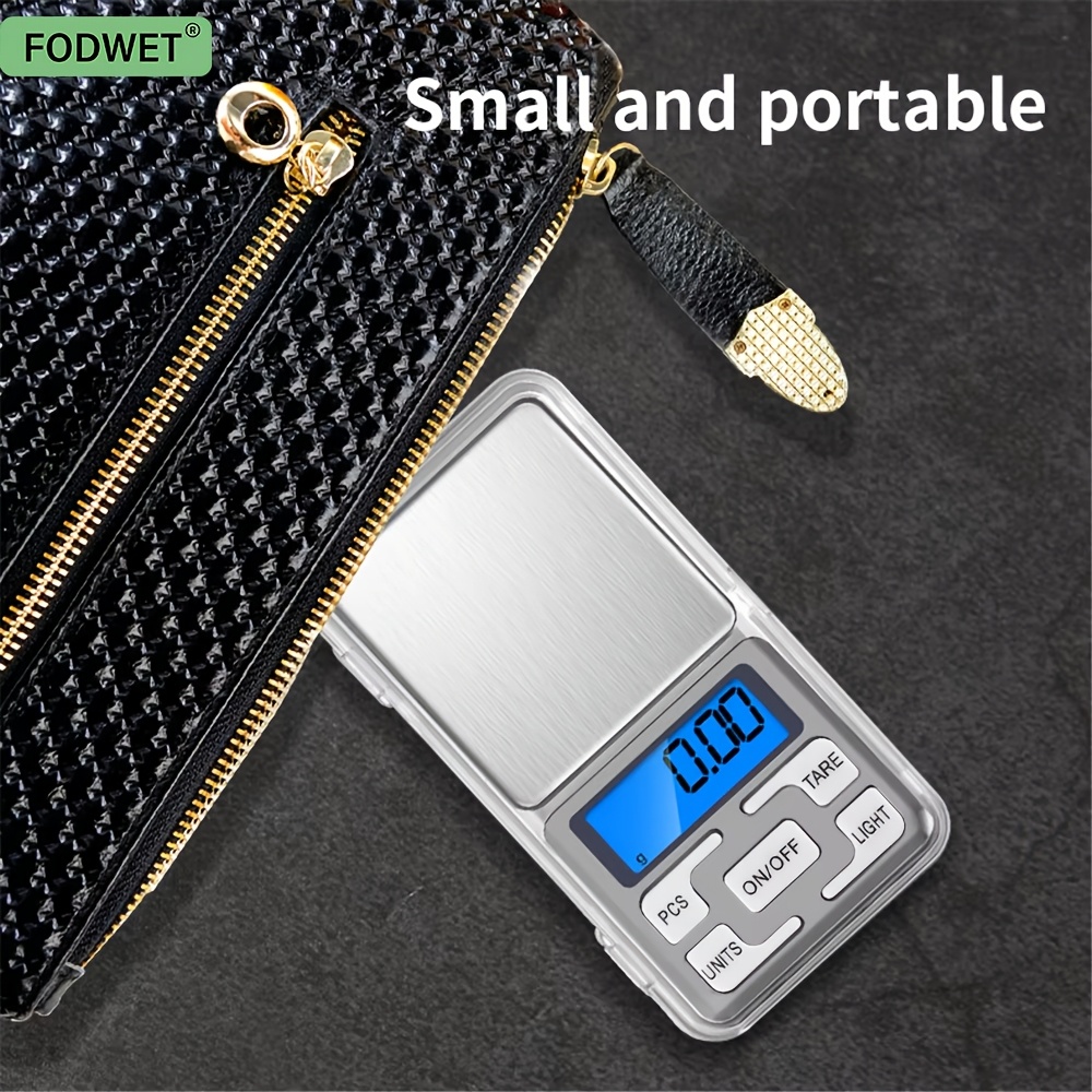 Digitalna vaga za džep sa pozadinskim osvetljenjem LCD-a - preciznost 200g/0.01g, konverzija 5 jedinica (g/oz/lb), funkcija tara i lagani dizajn za nakit, hranu, putovanja - kompaktna prenosiva vaga sa 2 AAA baterije (nisu uključene)