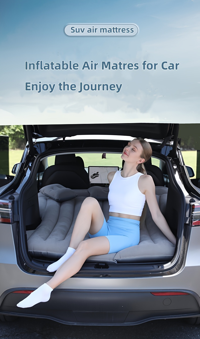 Auto Krevet – Dušek za Kampovanje – Prenosivi Krevet na Naduvavanje za Putovanja, Spavanje, Pogodan za Univerzalna Terenska Vozila sa Produženim Sofa na Naduvavanje, Uključuje Dva Jastuka na Naduvavanje – Crni