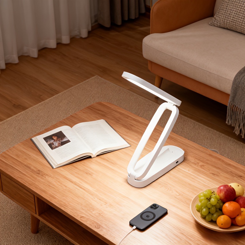 3-u-1 Sklopiva LED Stona Lampa | USB Dvostruko Punjiva, 3 Nivoa Zatamnjivanja, Lampa za Čitanje koja Štiti Oči, Prenosiva Stona Lampa za Kućnu Kancelariju i Putovanja, Savršen Poklon za Nastavnike i Učenike