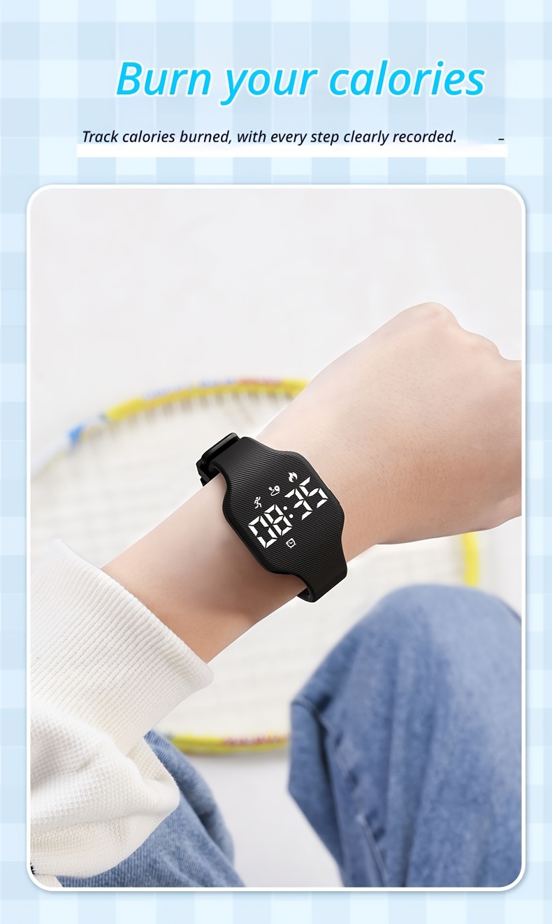 Najnoviji kvadratni multifunkcionalni sportski sat 2026, lagani dizajn, produženi vek baterije, USB punjenje, brojač koraka, vibracioni alarm, praćenje kalorija, merenje udaljenosti, idealan za outdoor sportove i biciklizam