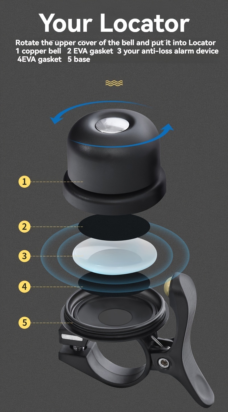 GPS lokator sa zvoncem koji pruža praćenje lokacije bicikla, ima produžjen vek trajanja baterije, kompatibilan je sa iOS sistemom i podržava aplikaciju 'Find My'. Ovaj lokator je idealan za nadzor bicikala i motocikala.