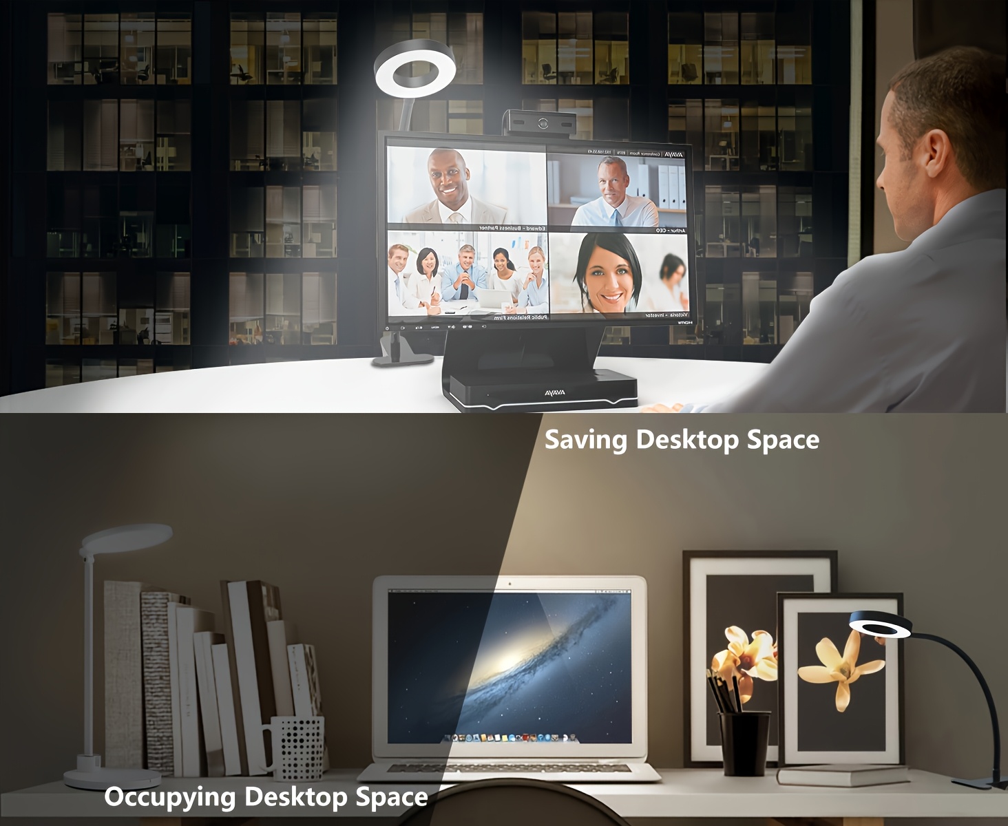 1 kom USB - Fleksibilna stona lampa sa gipkim ramenom i stezaljkom, podesiva lampa za radni sto, USB - lampa sa stezaljkom, zaštita za oči, za računar, čitanje, noćni ormarić, kompaktna LED lampa koja štedi prostor (3 opcije temperature boje, 10 glatkih podešavanja osvetljenja)