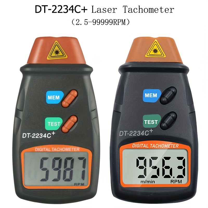 DT-2234C+ 2.5~99999 RPM Memorijski Brzinomer LCD Digitalni Laserski Tahometar Merač Brzine Motora sa Preciznošću od 0.1 RPM, Elektronski Tahometar