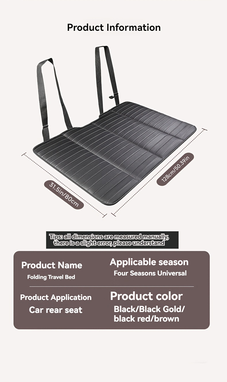 Jedan komad sklopivog dušeka za zadnje sedište automobila, praktičan krevet za putovanja, navlaka za auto sedište za pse, kompatibilan sa većinom vozila uključujući automobile, SUV vozila i kamione, sa konkavnim dizajnom pogodnim za kampovanje i putovanja