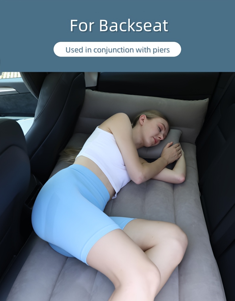 Auto Krevet – Dušek za Kampovanje – Prenosivi Krevet na Naduvavanje za Putovanja, Spavanje, Pogodan za Univerzalna Terenska Vozila sa Produženim Sofa na Naduvavanje, Uključuje Dva Jastuka na Naduvavanje – Crni