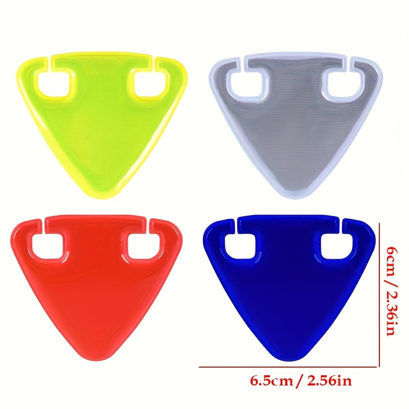 4 komada biciklističkih reflektora - Bez potrebe za baterijama - Reflektori za noćnu vožnju - Sigurnosne nalepnice - Izdržljiv materijal - Trouglasti sigurnosni reflektori za prevenciju sudara, laka instalacija, jednostavno kačite ispod sedišta bicikla