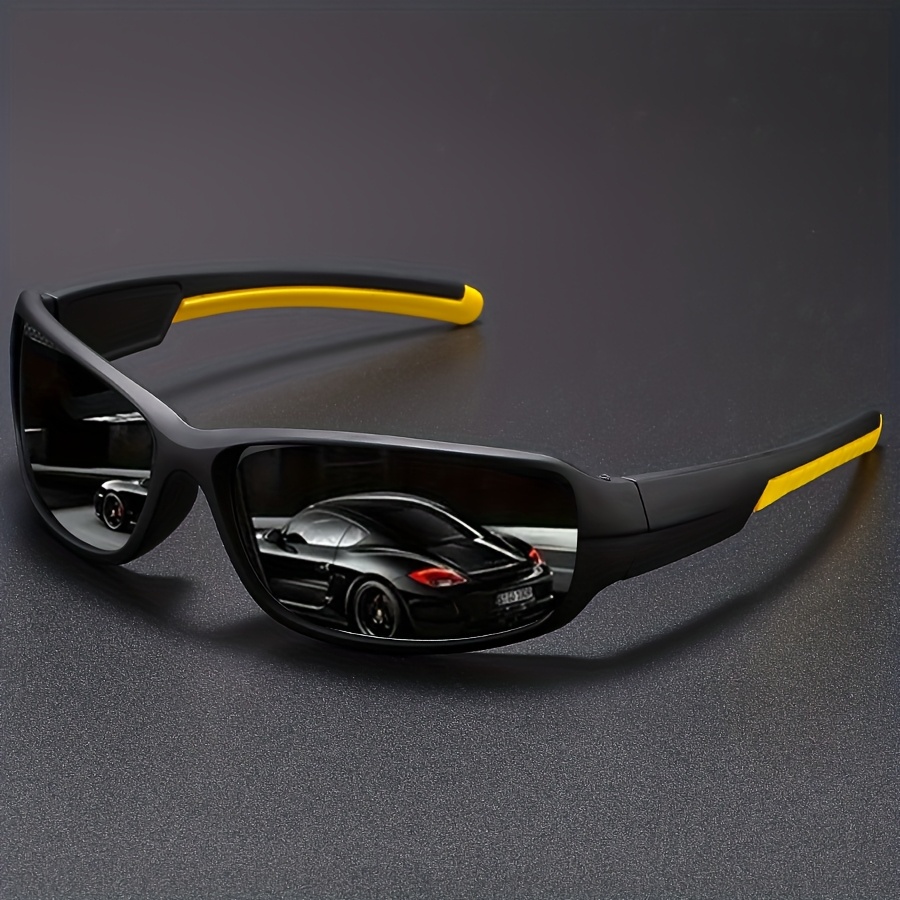 Ovalne naočare za noćnu vožnju - PC okvir i sočiva, pogodne za dnevnu i noćnu vožnju u žutoj boji, unisex, svakodnevne dekorativne naočare, naočare za vožnju | Moderne naočare | Izdržljive naočare