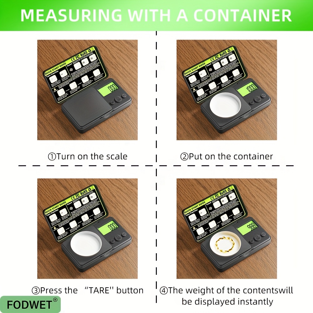 0.01g Visoko Precizna Digitalna Vaga za Nakit - Kompaktna Prenosiva Džepna Vaga sa LCD Ekranom, Napaja se Baterijama (2 AAA Baterije Nisu Uključene) - za Nakit, Prahove