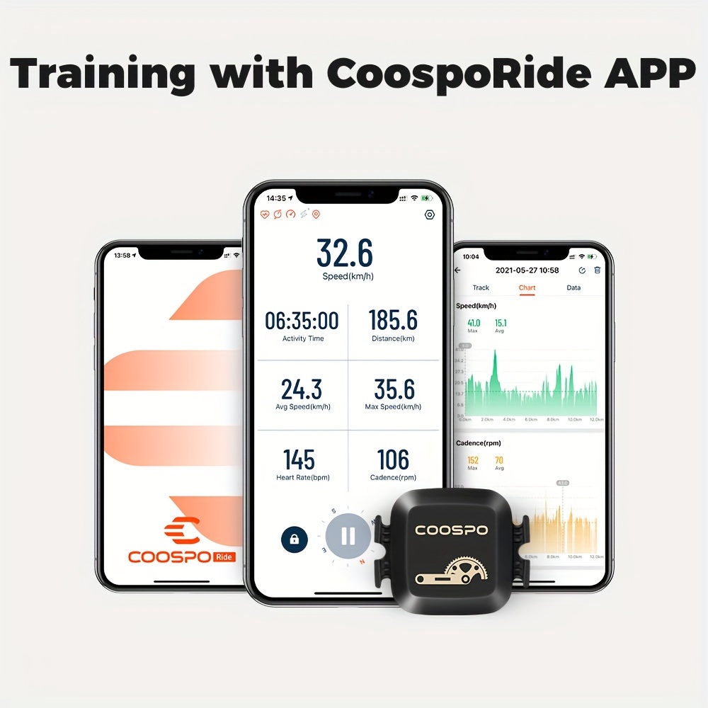 COOSPO BK467 Dual Mode Cadence And Speed Sensor RPM Monitor za ANT+ cestovni bicikl, kompatibilan sa Wahoo i Garmin biciklističkim računarima