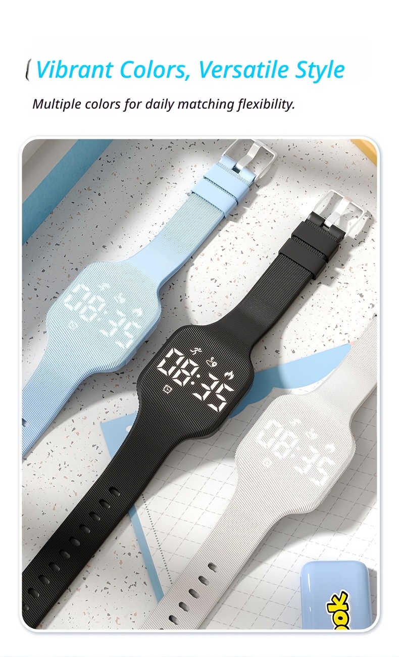 Najnoviji kvadratni multifunkcionalni sportski sat 2026, lagani dizajn, produženi vek baterije, USB punjenje, brojač koraka, vibracioni alarm, praćenje kalorija, merenje udaljenosti, idealan za outdoor sportove i biciklizam