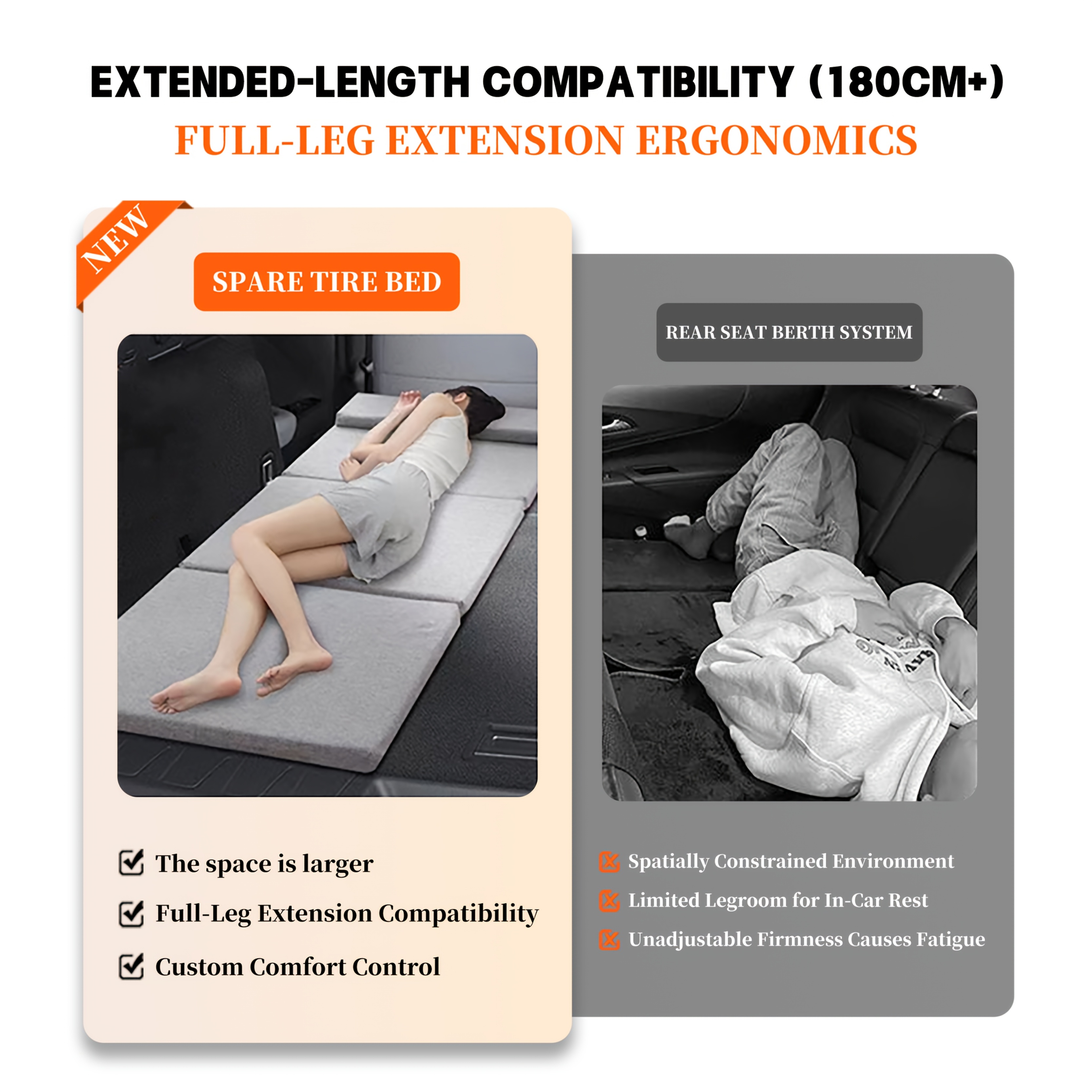 Univerzalni sklopivi jastuk za prtljažnik automobila, jednostruki nivo za spavanje u SUV vozilu, neophodan dodatak za kampovanje automobilom