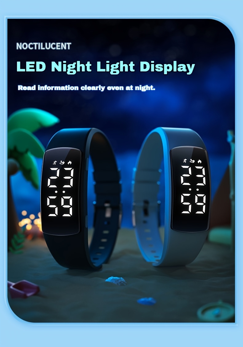 2026 Nova LED Studentska Kvadratna Multifunkcionalna Sportska Narukvica | Brojač Koraka, Vibracioni Alarm, Praćenje Kalorija, Praćenje Udaljenosti, Direktno Punjenje, Minimalistički Dizajn, Svestran Stil, Idealna za Aktivnosti na Otvorenom i Biciklizam, Samostalni Rad