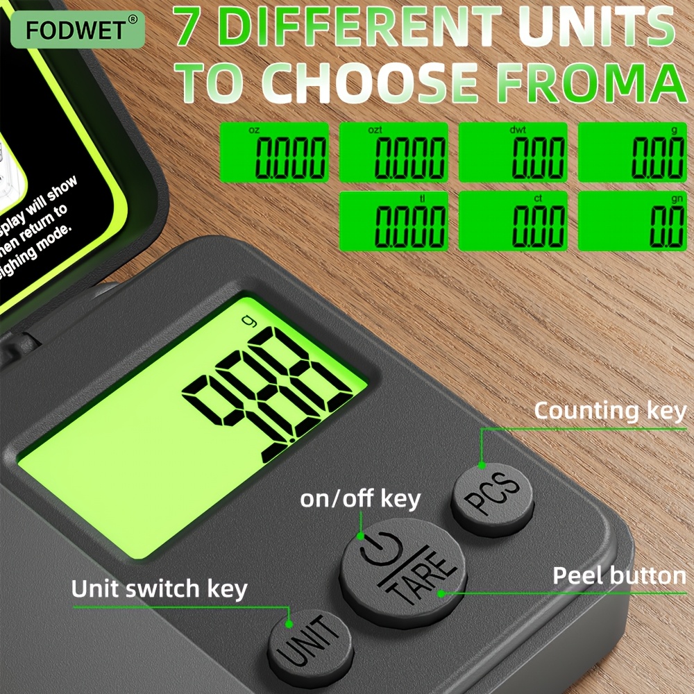 0.01g Visoko Precizna Digitalna Vaga za Nakit - Kompaktna Prenosiva Džepna Vaga sa LCD Ekranom, Napaja se Baterijama (2 AAA Baterije Nisu Uključene) - za Nakit, Prahove