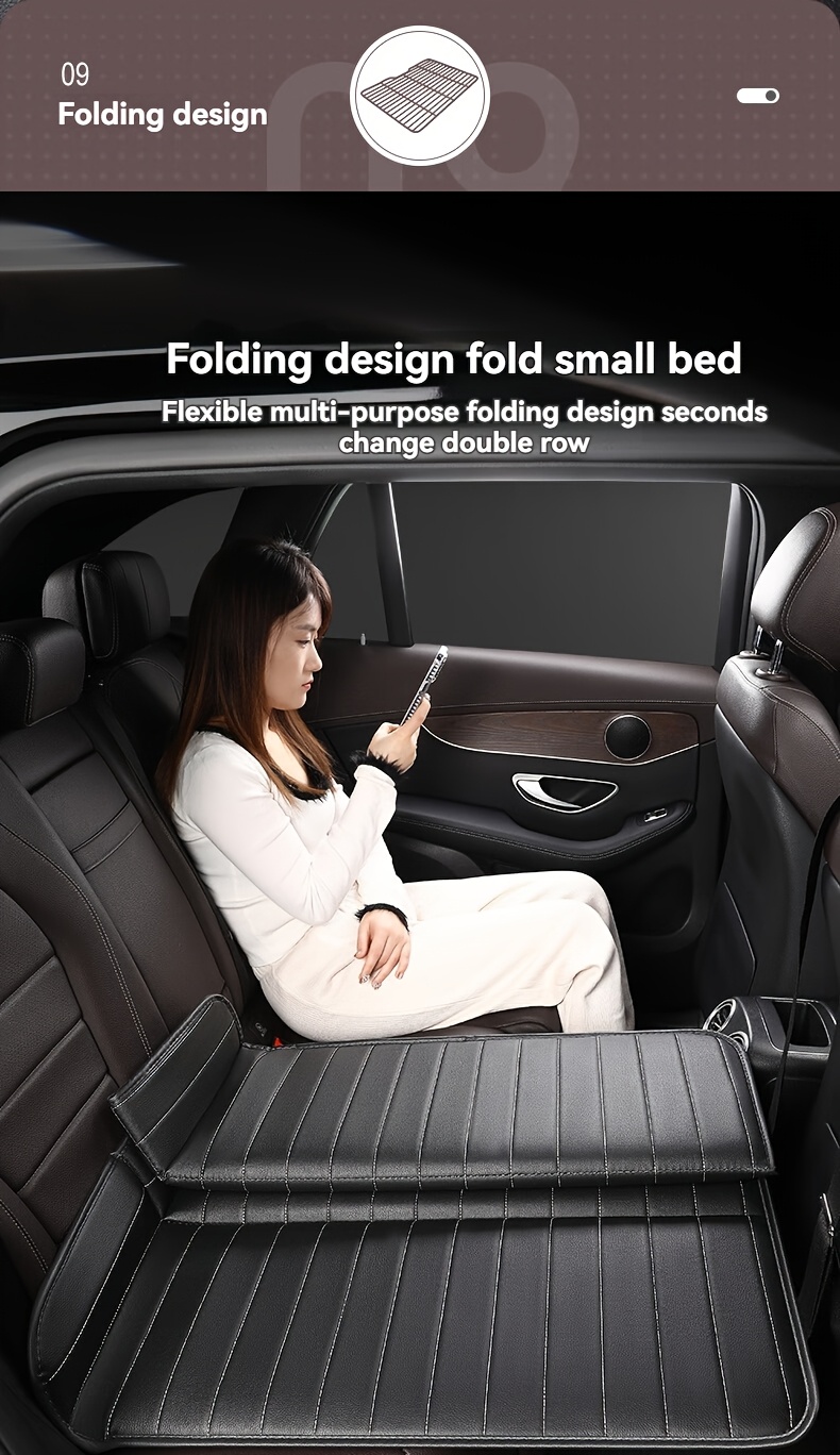 Jedan komad sklopivog dušeka za zadnje sedište automobila, praktičan krevet za putovanja, navlaka za auto sedište za pse, kompatibilan sa većinom vozila uključujući automobile, SUV vozila i kamione, sa konkavnim dizajnom pogodnim za kampovanje i putovanja