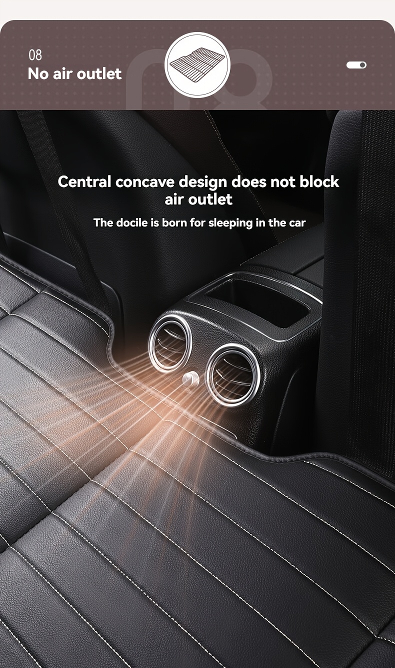 Jedan komad sklopivog dušeka za zadnje sedište automobila, praktičan krevet za putovanja, navlaka za auto sedište za pse, kompatibilan sa većinom vozila uključujući automobile, SUV vozila i kamione, sa konkavnim dizajnom pogodnim za kampovanje i putovanja