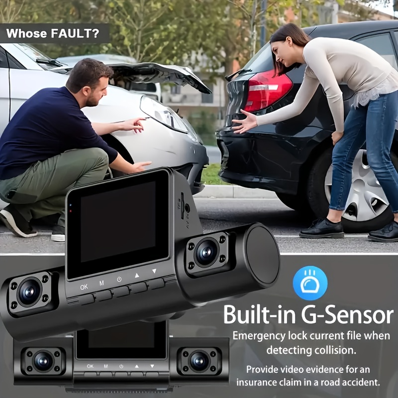 Pravi četvorokanalni 1080P Ultra HD snimanje | Objektiv širokog ugla od 170 stepeni | Rikverc kamera poboljšava sigurnost parkiranja | Ugrađeni gravitacioni G senzor automatski zaključava trenutni video tokom sudara | Automatski briše prethodni neophodni video