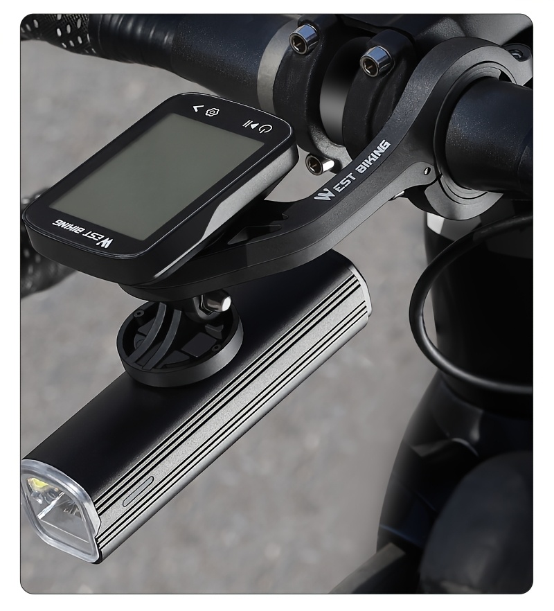 WEST BIKING 2-u-1 Držač za biciklistički kompjuter i far | Izdržljivi najlonski produžni nosač, integrisan, dodaci za biciklizam, bez baterije
