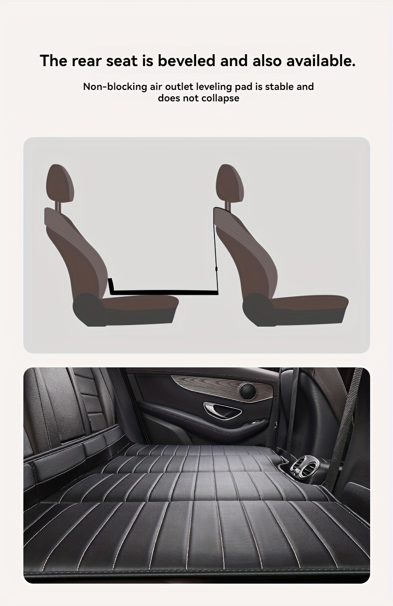 Jedan komad sklopivog dušeka za zadnje sedište automobila, praktičan krevet za putovanja, navlaka za auto sedište za pse, kompatibilan sa većinom vozila uključujući automobile, SUV vozila i kamione, sa konkavnim dizajnom pogodnim za kampovanje i putovanja