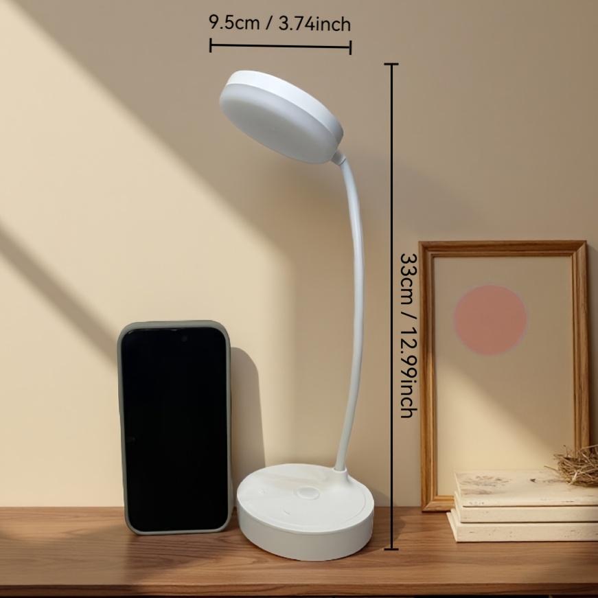 Minimalistička stona lampa, umetnička dekorativna svetiljka | LED svetlo je nežno za oči, napaja se preko USB-a, dizajnirana za kućnu upotrebu tokom noćnog čitanja, lampa za čitanje sa 3 podesiva režima boja - pogodna za dnevne sobe, spavaće sobe