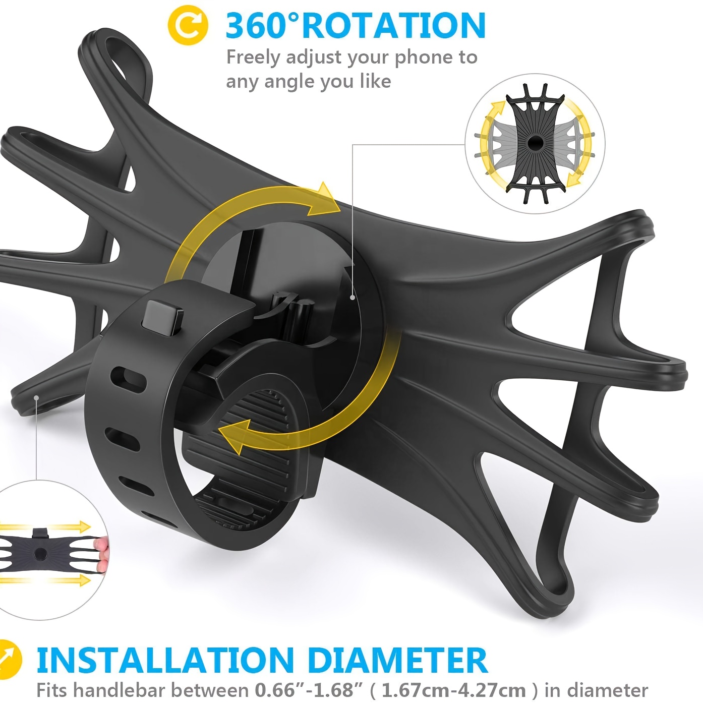 Silikonski Držač za Telefon za Bicikl, Nosač za Telefon za Električni Motor za Navigaciju