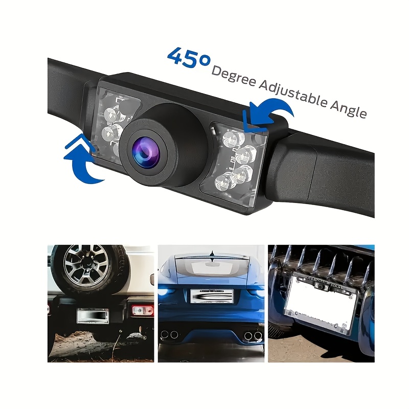 CMOS Rezervna Kamera sa Registarskom Tablicom, Noćni Vid 8LED IR Kameru za Vožnju Unazad i Lakša Montaza na Monitor vozača, Bez Baterije