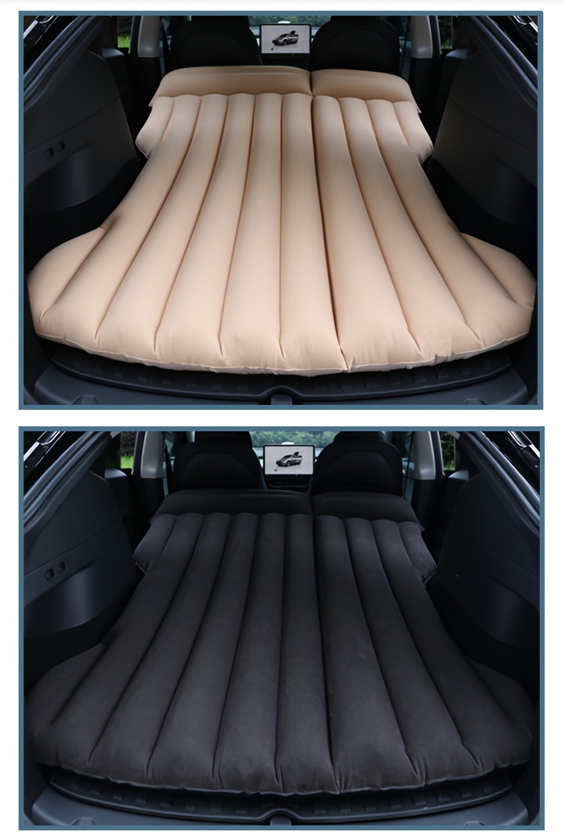 Auto Krevet – Dušek za Kampovanje – Prenosivi Krevet na Naduvavanje za Putovanja, Spavanje, Pogodan za Univerzalna Terenska Vozila sa Produženim Sofa na Naduvavanje, Uključuje Dva Jastuka na Naduvavanje – Crni