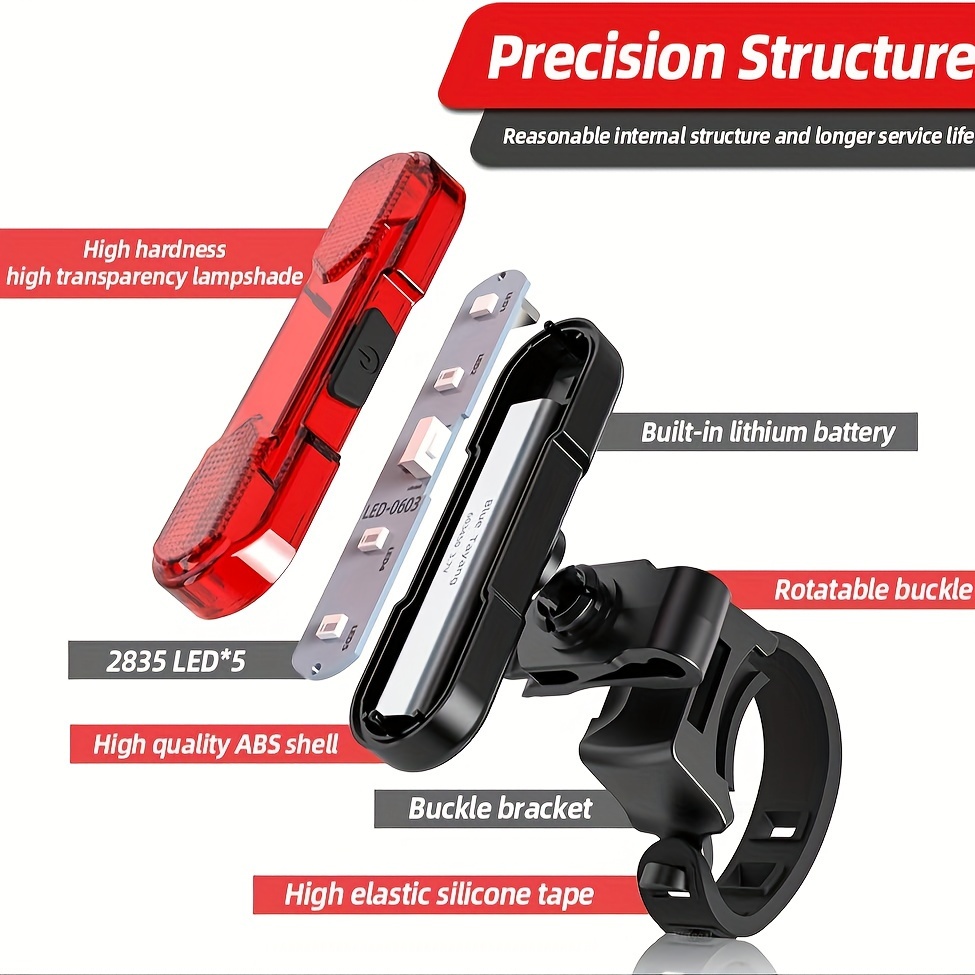 USB Punjiva Zadnja Svetla za Planinske Bicikle, Savršeno za Noćnu Vožnju