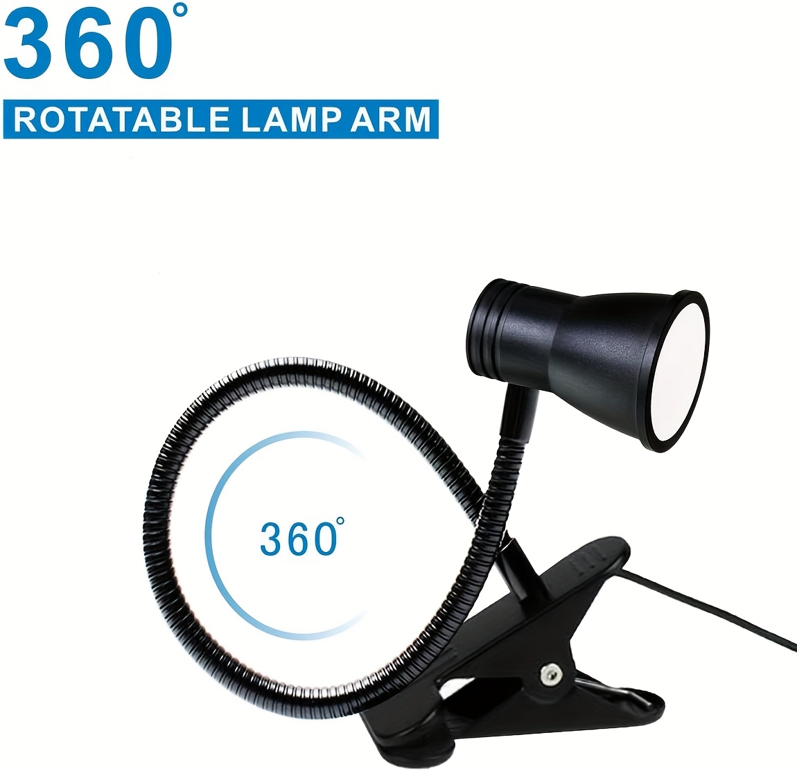 LED stona lampa u obliku roga sa stezaljkom, podesivim gipkim vratom, USB klip lampom, za ormarić, radni sto, noćni ormarić, mala lampa za knjige