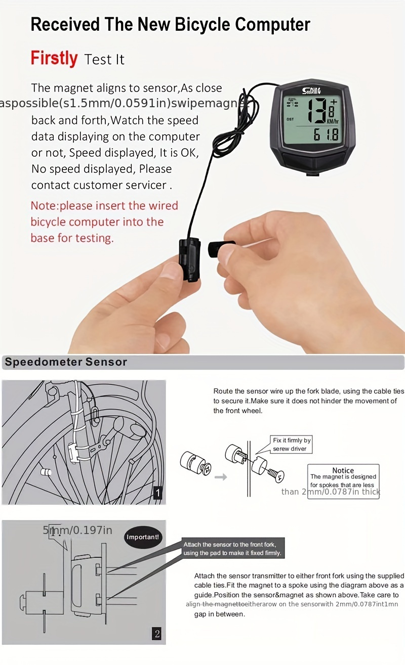 1 kom Janet Skiffer Biciklistički kompjuter sa žicom, digitalni MTB brzinomjer/odometar sa LCD ekranom, multifunkcionalni biciklistički kompjuter, pogodan za brzinomjer, odometar, - (Kompatibilan sa MTB dodatcima)