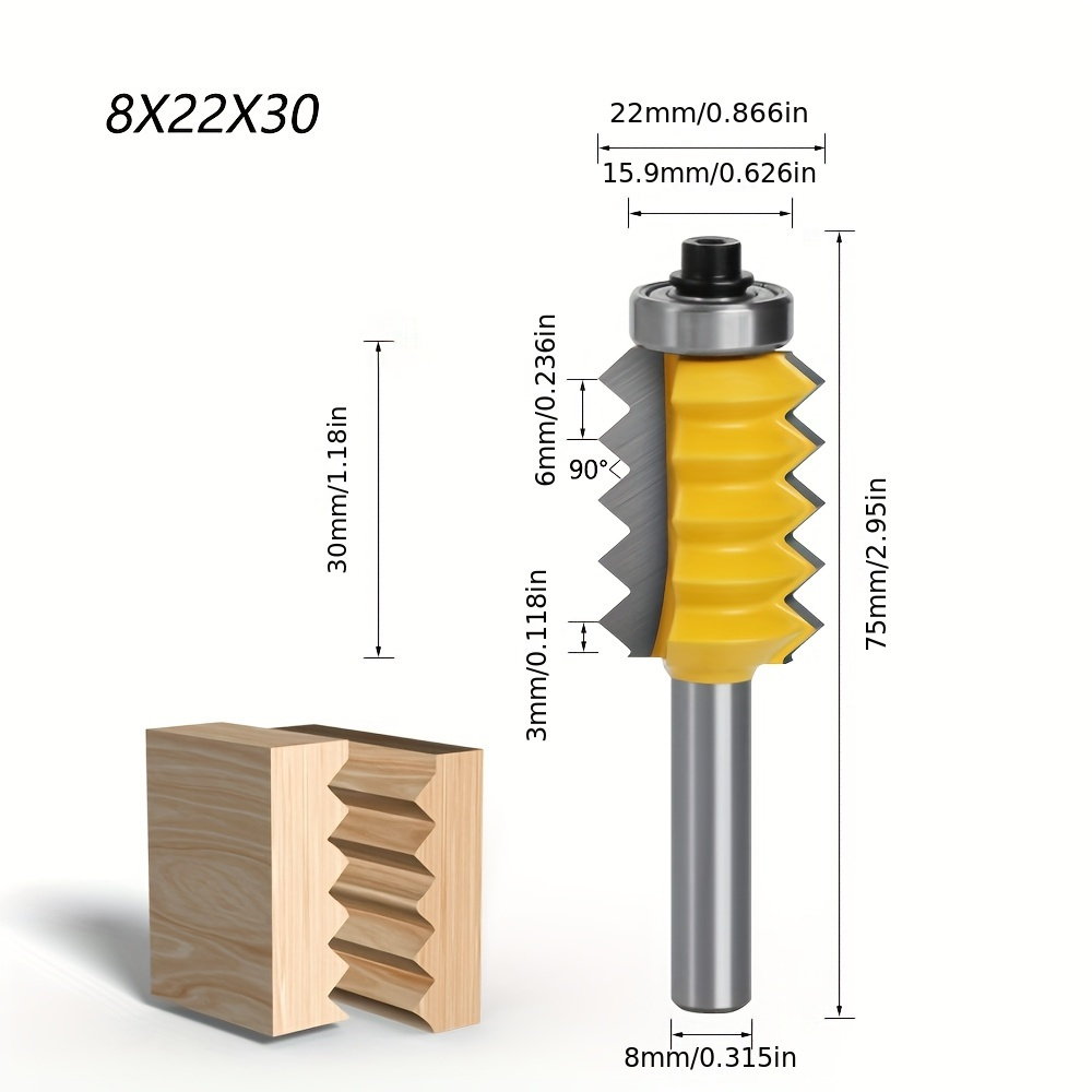 Gliva za lepljenje sa zglobom prsta od 8 mm, konveksna ploča u obliku slova V, konusni bušilica za rastezanje drveta