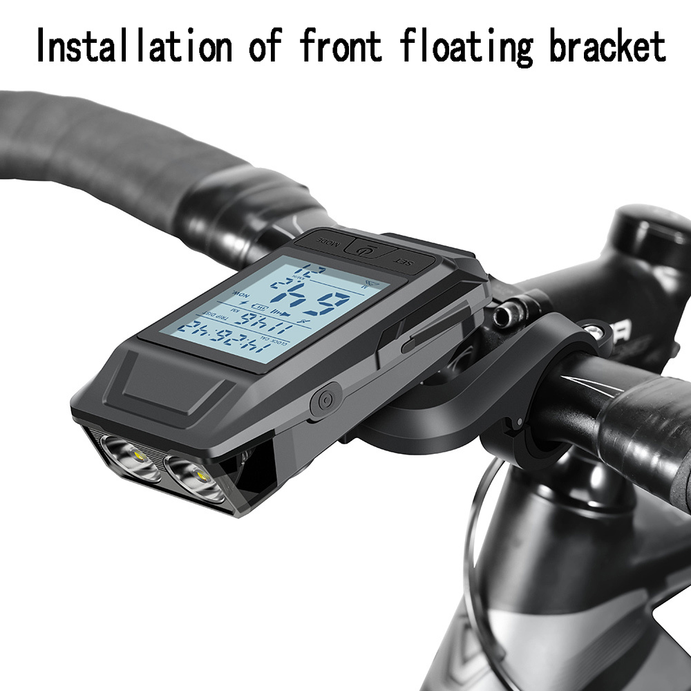 Unapređeni 3-u-1 GPS biciklistički kompjuter i brzinomjer - USB uređaj sa praćenjem brzine, kompatibilan za planinske/putne bicikle, nosač za upravljač za noćnu vožnju, dodatna oprema za bicikle