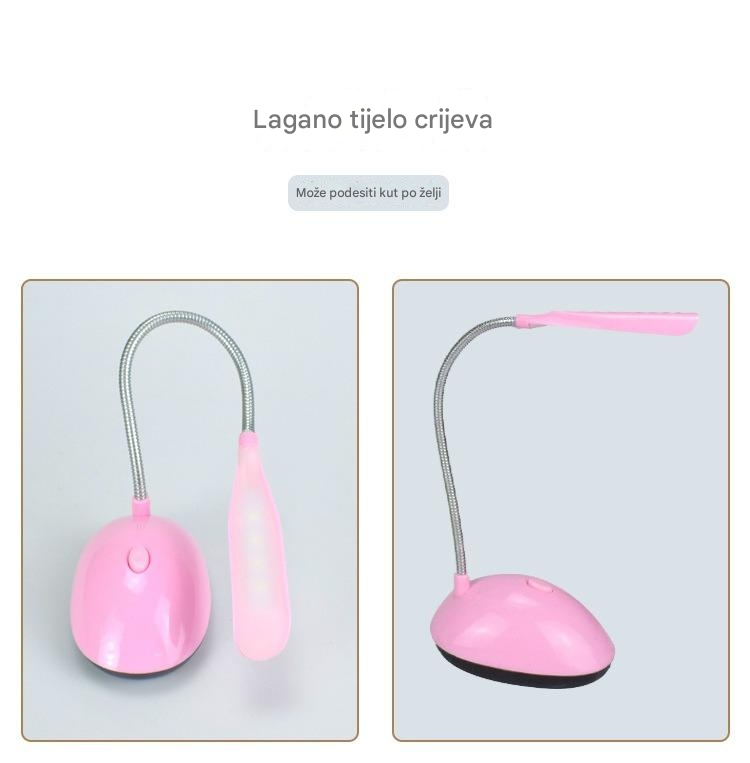 LED Stona Lampa | Lampa za Sto sa Zaštitom za Oči za Dojenje Bebe, Čitanje i Učenje u Studentskom Domu | Punjiva Litijum-Polimer Baterija, USB Punjenje, Uključivanje/Isključivanje na Dodir, Plastični Materijal