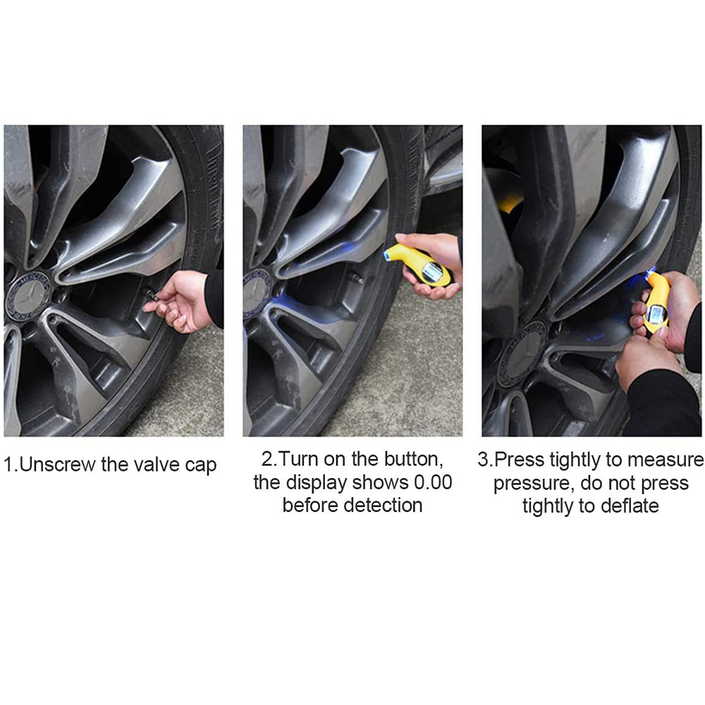 Novi merilac pritiska u gumama sa pozadinskim osvetljenjem, digitalni merilac pritiska u gumama za automobil sa LCD ekranom