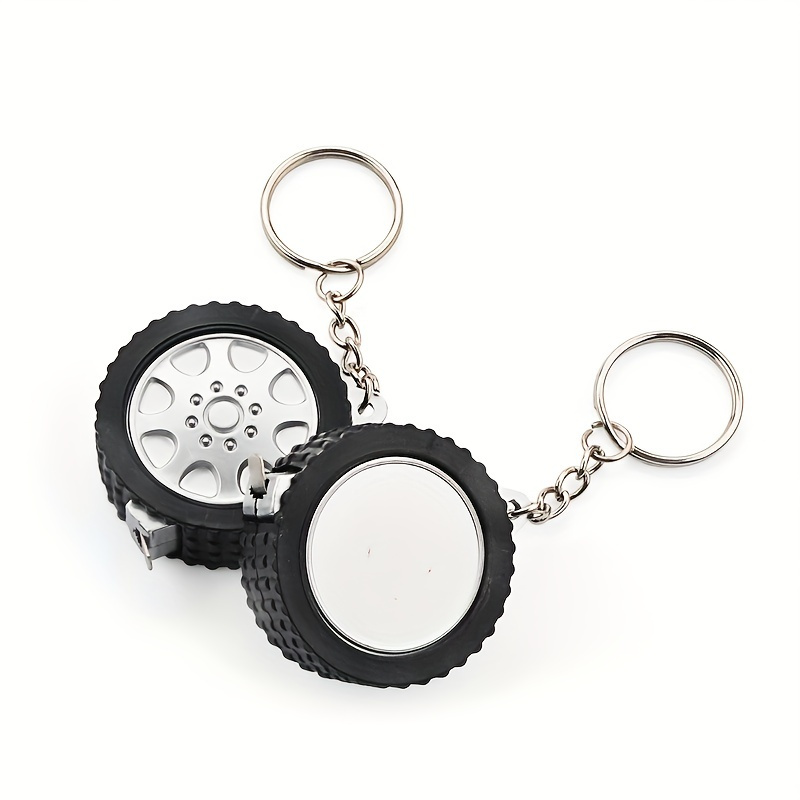 1 kompaktni izdržljivi merač guma za ključeve - 1m čelični račna alat sa PVC futrolom, prenosivi mjerač pritiska automobilskih guma za održavanje i naduvavanje u pokretu